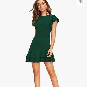 formal green mini dress